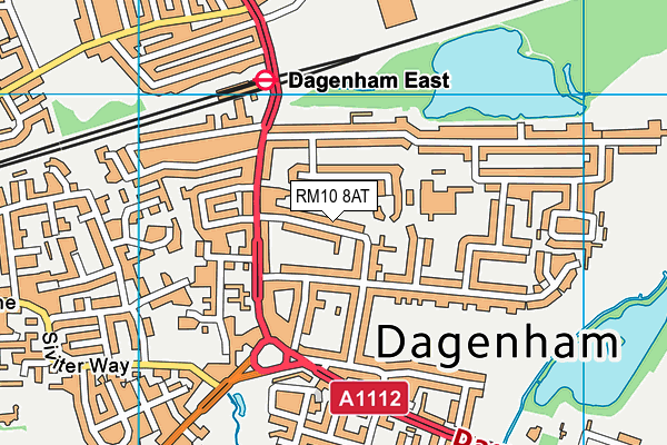 RM10 8AT map - OS VectorMap District (Ordnance Survey)