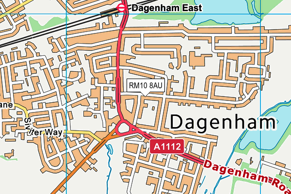 RM10 8AU map - OS VectorMap District (Ordnance Survey)