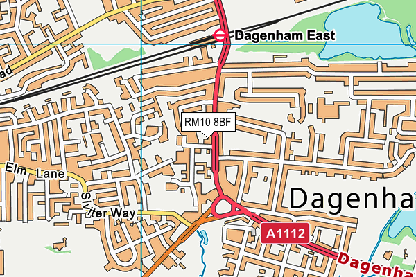 RM10 8BF map - OS VectorMap District (Ordnance Survey)