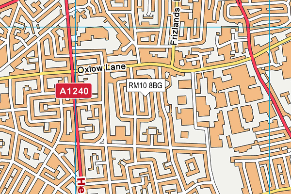 RM10 8BG map - OS VectorMap District (Ordnance Survey)