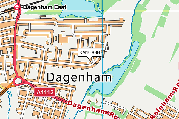 RM10 8BH map - OS VectorMap District (Ordnance Survey)