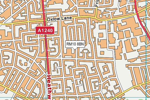 RM10 8BN map - OS VectorMap District (Ordnance Survey)