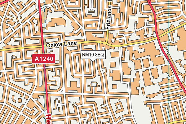 RM10 8BQ map - OS VectorMap District (Ordnance Survey)