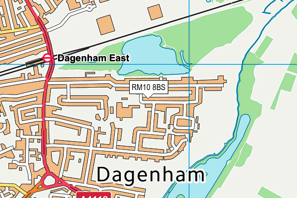 RM10 8BS map - OS VectorMap District (Ordnance Survey)