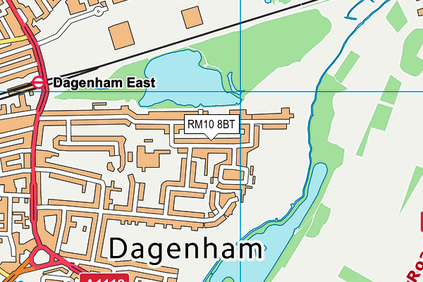 RM10 8BT map - OS VectorMap District (Ordnance Survey)