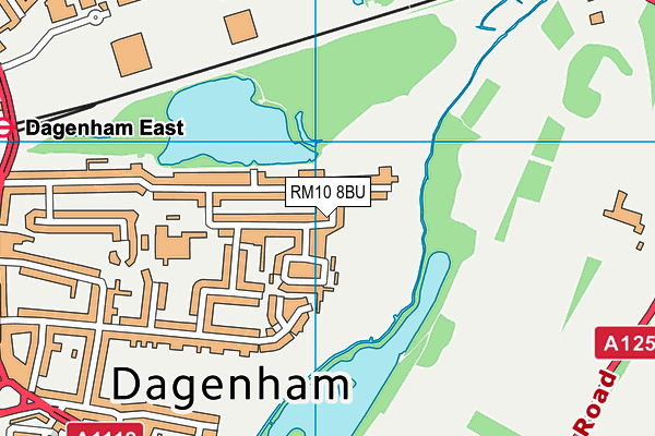 RM10 8BU map - OS VectorMap District (Ordnance Survey)