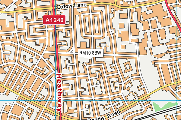 RM10 8BW map - OS VectorMap District (Ordnance Survey)