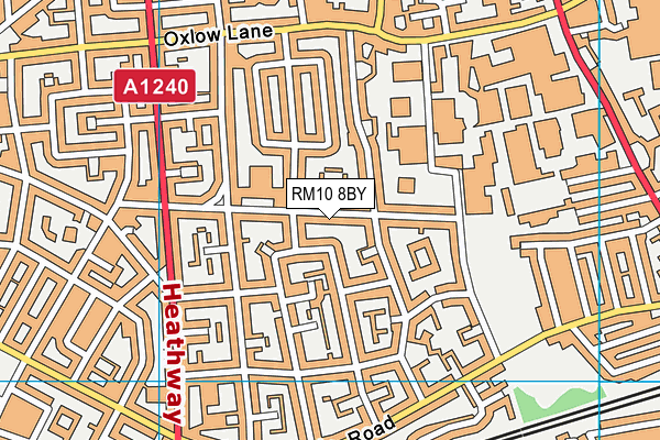 RM10 8BY map - OS VectorMap District (Ordnance Survey)