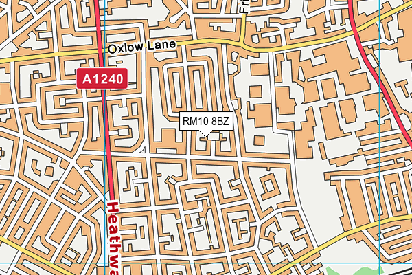 RM10 8BZ map - OS VectorMap District (Ordnance Survey)