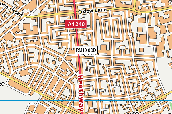 RM10 8DD map - OS VectorMap District (Ordnance Survey)