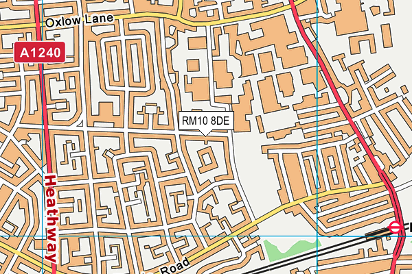 RM10 8DE map - OS VectorMap District (Ordnance Survey)