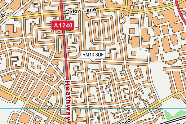 Richard Alibon Primary School with ARP for Cognitive and Learning Difficulties : SEN Base map (RM10 8DF) - OS VectorMap District (Ordnance Survey)