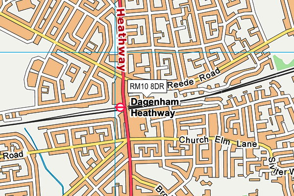 RM10 8DR map - OS VectorMap District (Ordnance Survey)