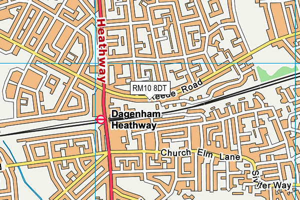 RM10 8DT map - OS VectorMap District (Ordnance Survey)