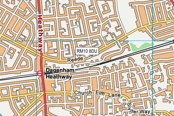 RM10 8DU map - OS VectorMap District (Ordnance Survey)