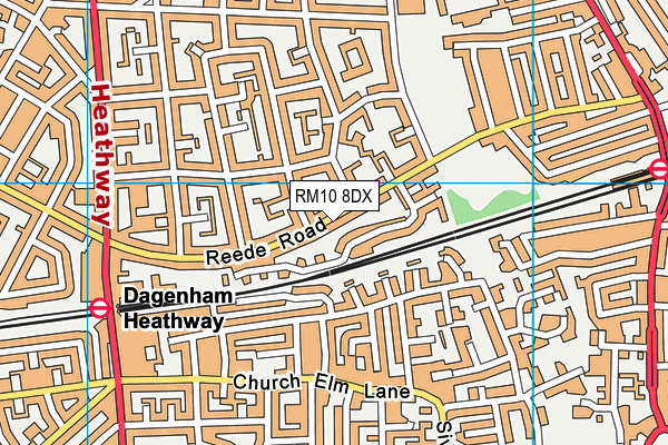 RM10 8DX map - OS VectorMap District (Ordnance Survey)