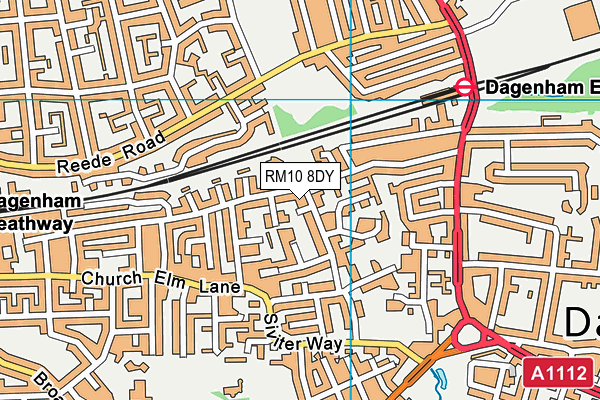 RM10 8DY map - OS VectorMap District (Ordnance Survey)