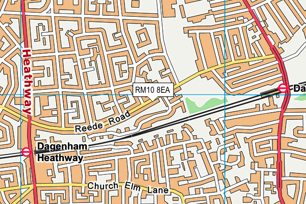 RM10 8EA map - OS VectorMap District (Ordnance Survey)