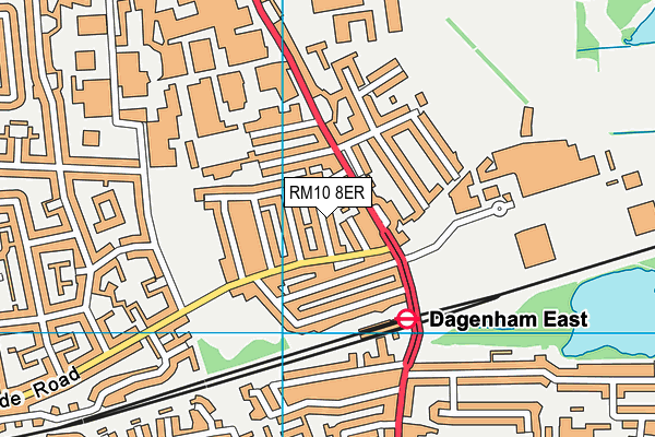 RM10 8ER map - OS VectorMap District (Ordnance Survey)