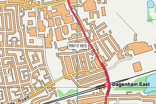 RM10 8ES map - OS VectorMap District (Ordnance Survey)