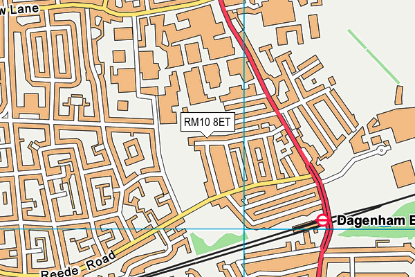 RM10 8ET map - OS VectorMap District (Ordnance Survey)