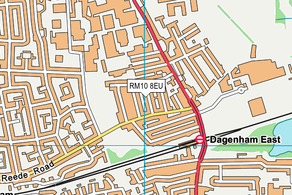 RM10 8EU map - OS VectorMap District (Ordnance Survey)