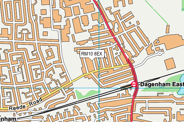 RM10 8EX map - OS VectorMap District (Ordnance Survey)