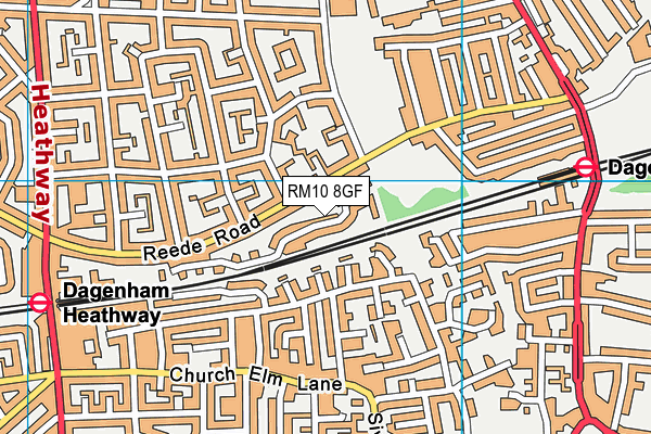 RM10 8GF map - OS VectorMap District (Ordnance Survey)