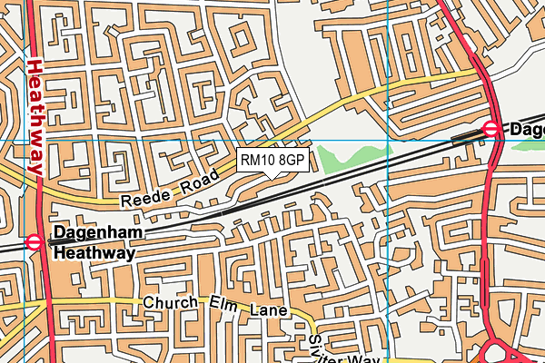 RM10 8GP map - OS VectorMap District (Ordnance Survey)