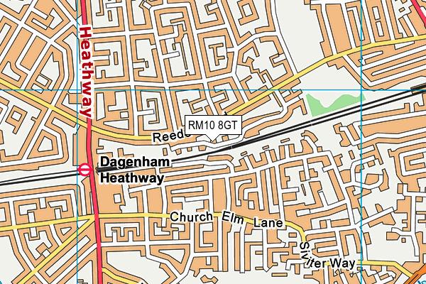 RM10 8GT map - OS VectorMap District (Ordnance Survey)