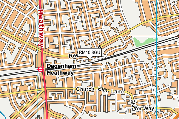 RM10 8GU map - OS VectorMap District (Ordnance Survey)