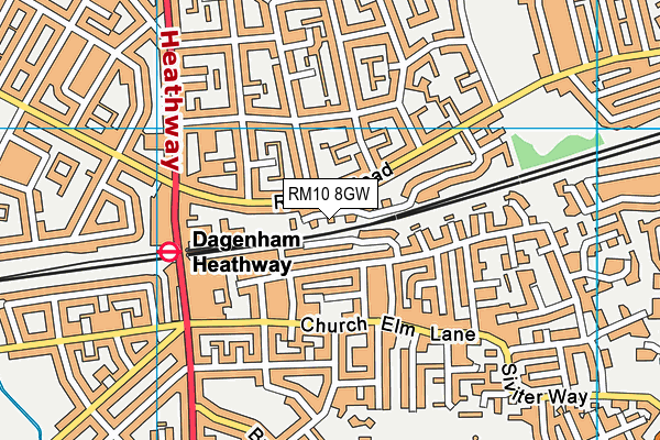 RM10 8GW map - OS VectorMap District (Ordnance Survey)