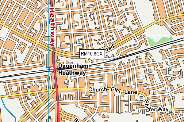 RM10 8GX map - OS VectorMap District (Ordnance Survey)