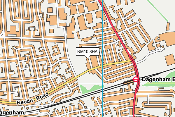 RM10 8HA map - OS VectorMap District (Ordnance Survey)