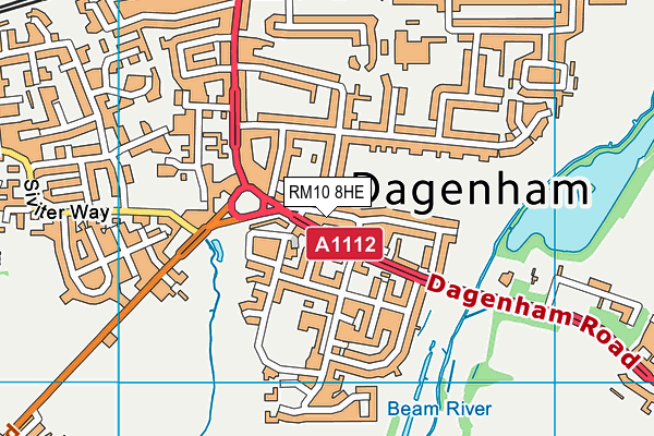 RM10 8HE map - OS VectorMap District (Ordnance Survey)