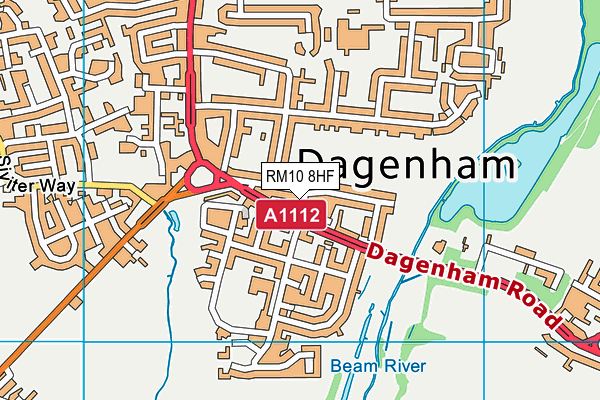 RM10 8HF map - OS VectorMap District (Ordnance Survey)