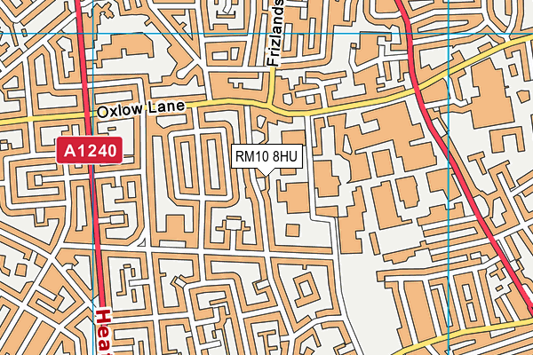 RM10 8HU map - OS VectorMap District (Ordnance Survey)