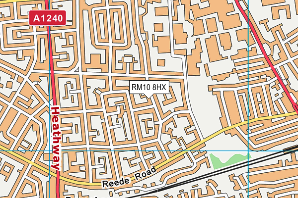 RM10 8HX map - OS VectorMap District (Ordnance Survey)