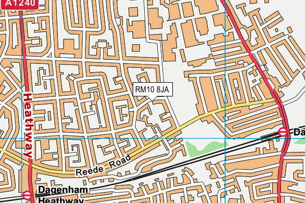 RM10 8JA map - OS VectorMap District (Ordnance Survey)