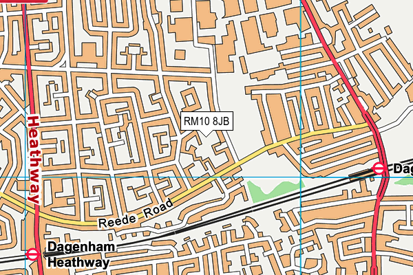 RM10 8JB map - OS VectorMap District (Ordnance Survey)