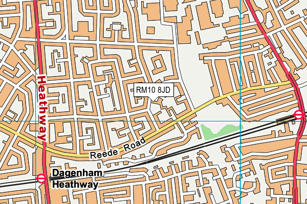 RM10 8JD map - OS VectorMap District (Ordnance Survey)