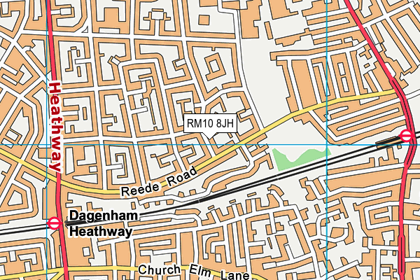 RM10 8JH map - OS VectorMap District (Ordnance Survey)