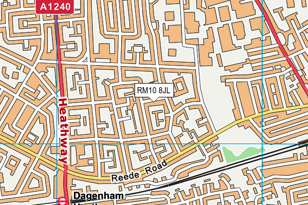 RM10 8JL map - OS VectorMap District (Ordnance Survey)