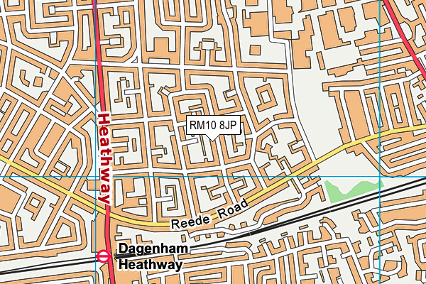 RM10 8JP map - OS VectorMap District (Ordnance Survey)