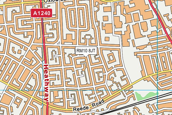 RM10 8JT map - OS VectorMap District (Ordnance Survey)