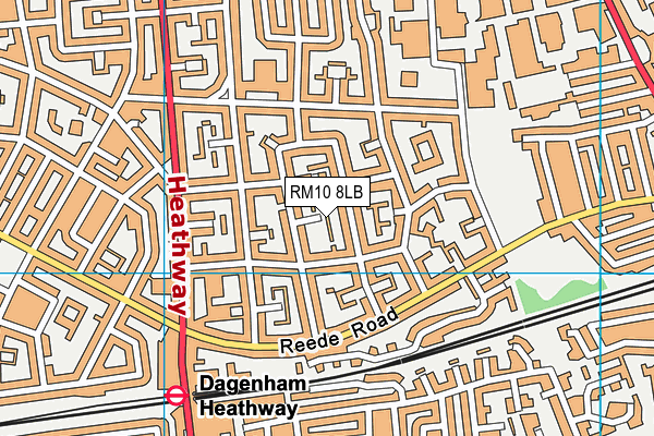 RM10 8LB map - OS VectorMap District (Ordnance Survey)