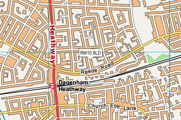 RM10 8LD map - OS VectorMap District (Ordnance Survey)