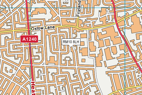 RM10 8LH map - OS VectorMap District (Ordnance Survey)