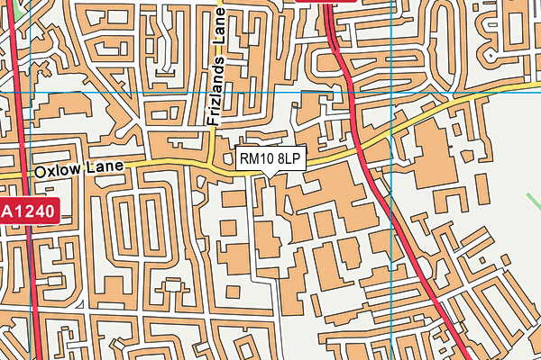 RM10 8LP map - OS VectorMap District (Ordnance Survey)