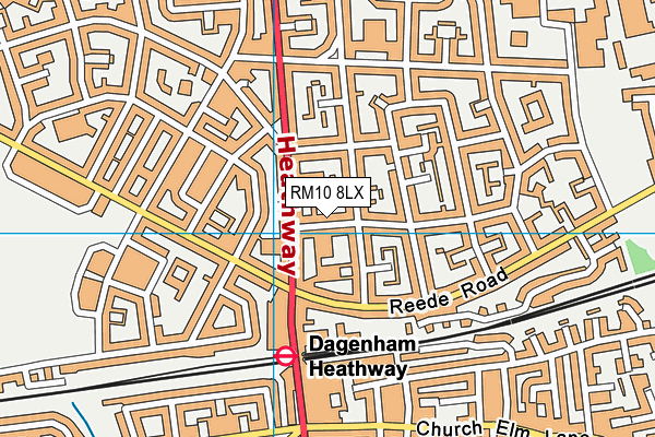 RM10 8LX map - OS VectorMap District (Ordnance Survey)